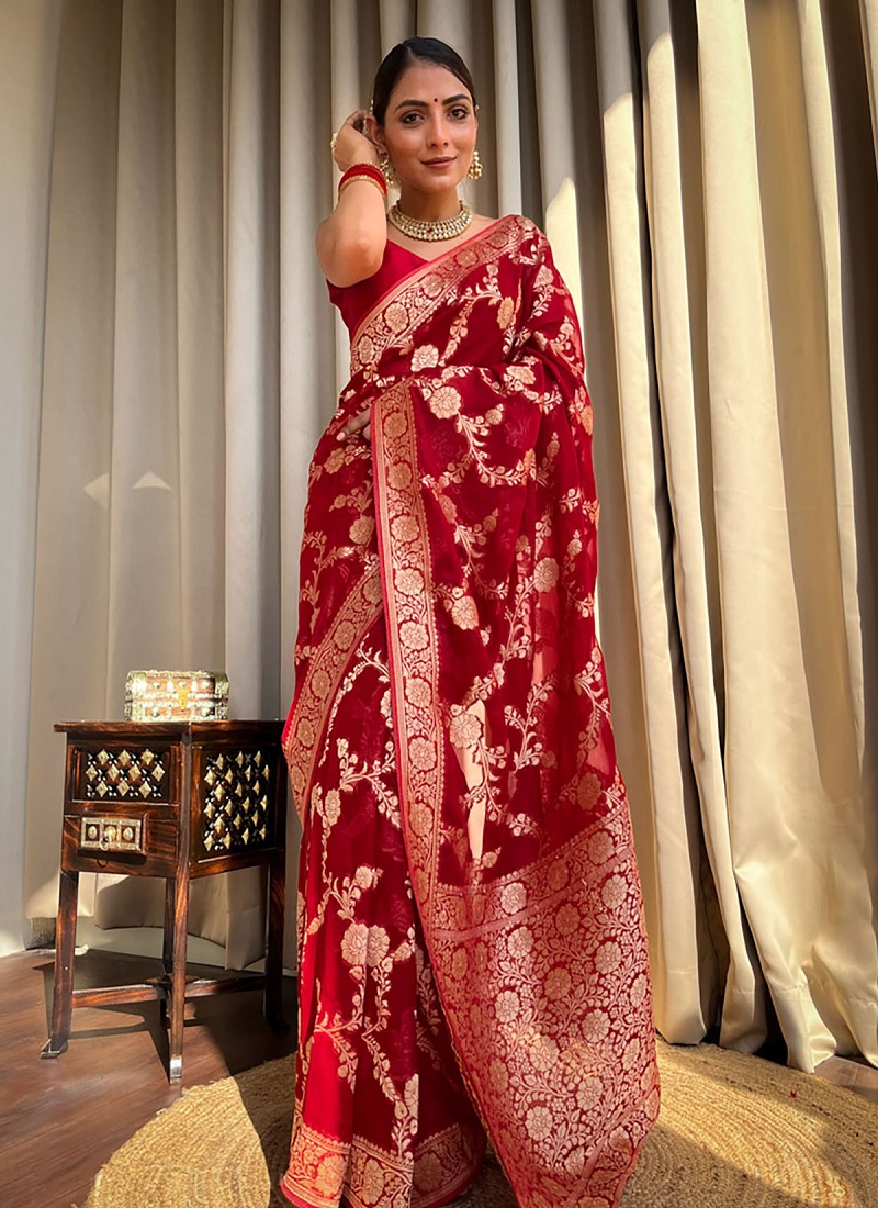 KT 119 Banarasi Soft Silk Jacquard Saree